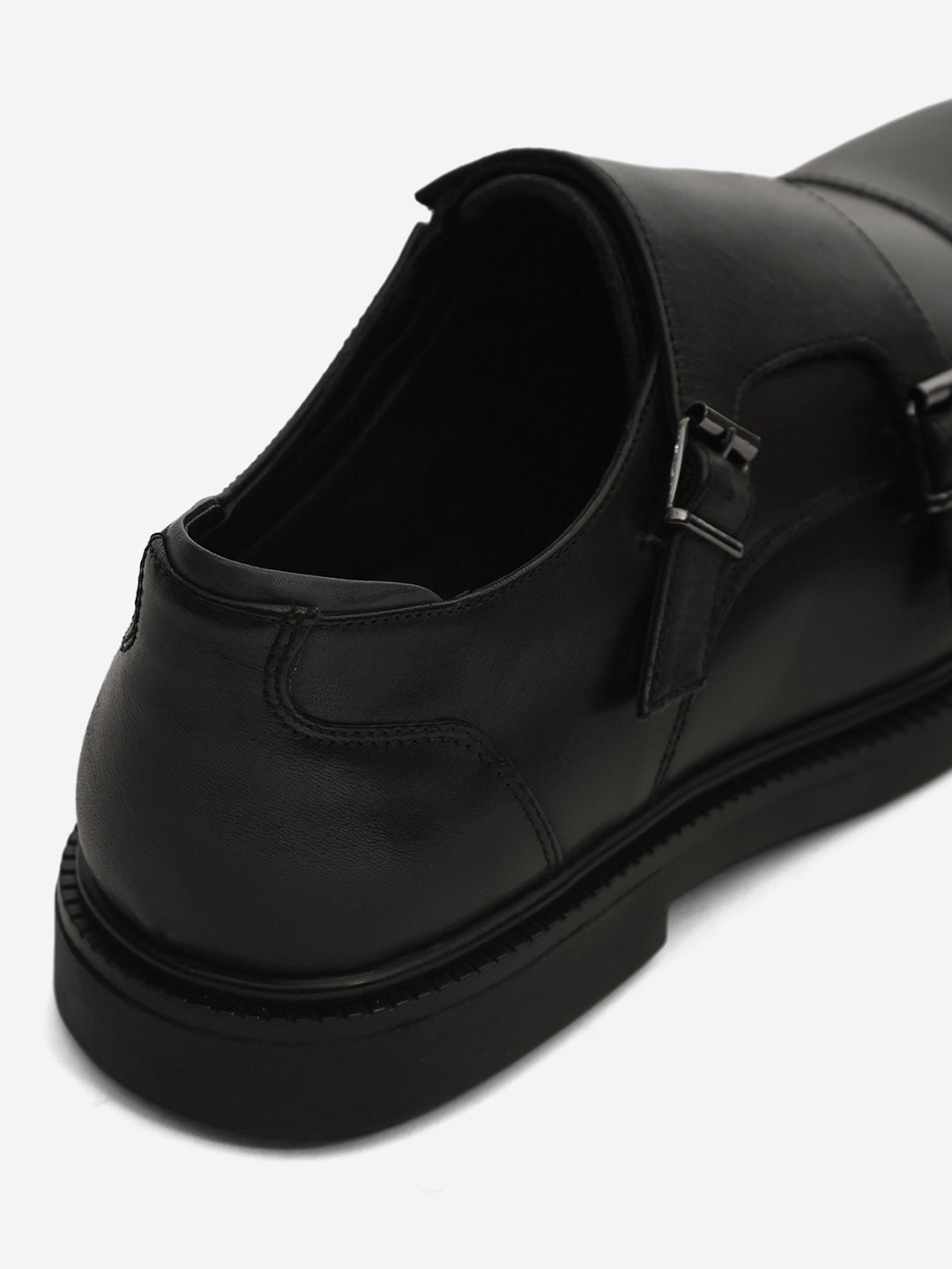 Monte Carlo Black Double Monk Strap Formal Shoes for Men