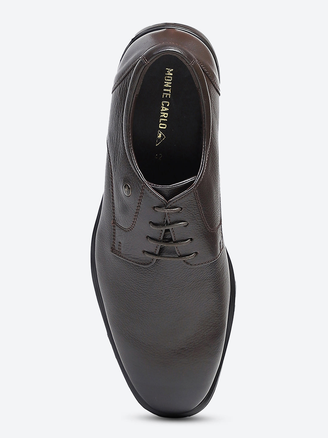 Men Brown Lace Up Genuine Leather Formal Derby
