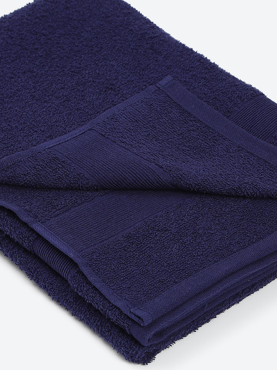 Dark Blue Cotton Solid 380 GSM Bath Towel (Albella)