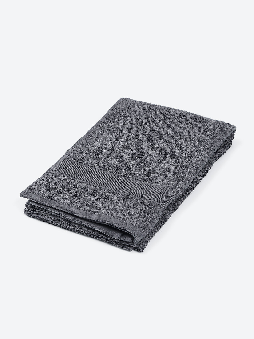 Grey Cotton Solid 380 GSM Bath Towel (Albella)