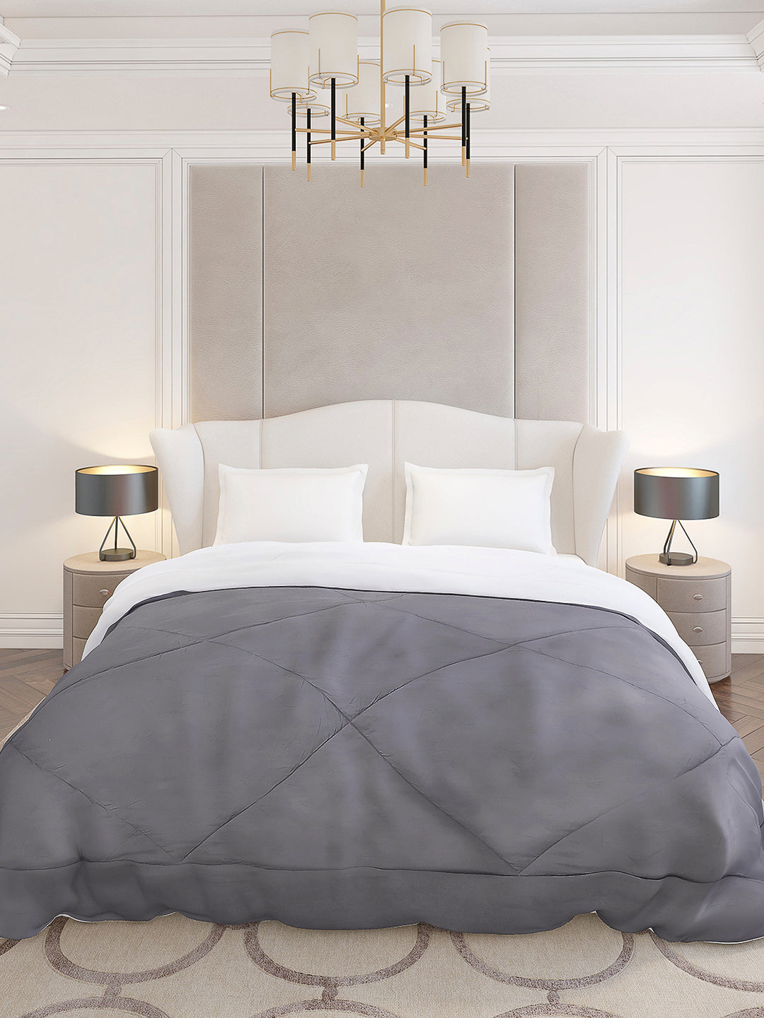 Solid Double Bed 210 GSM Comforter Ava for Mild Winter (Weight 0.9 kg)