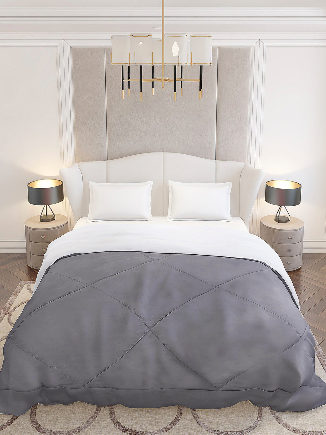 Solid Double Bed 210 GSM Comforter Ava for Mild Winter (Weight 0.9 kg)