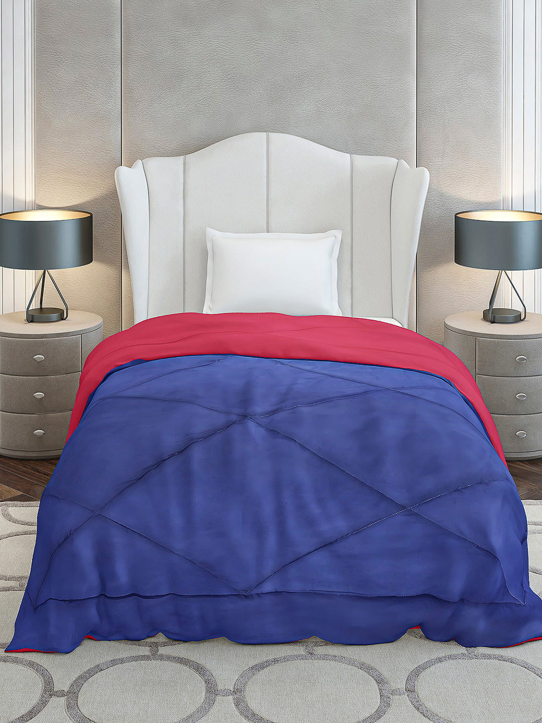 Solid Single Bed 210 GSM Comforter Ava for Mild Winter (Weight 0.9 kg)