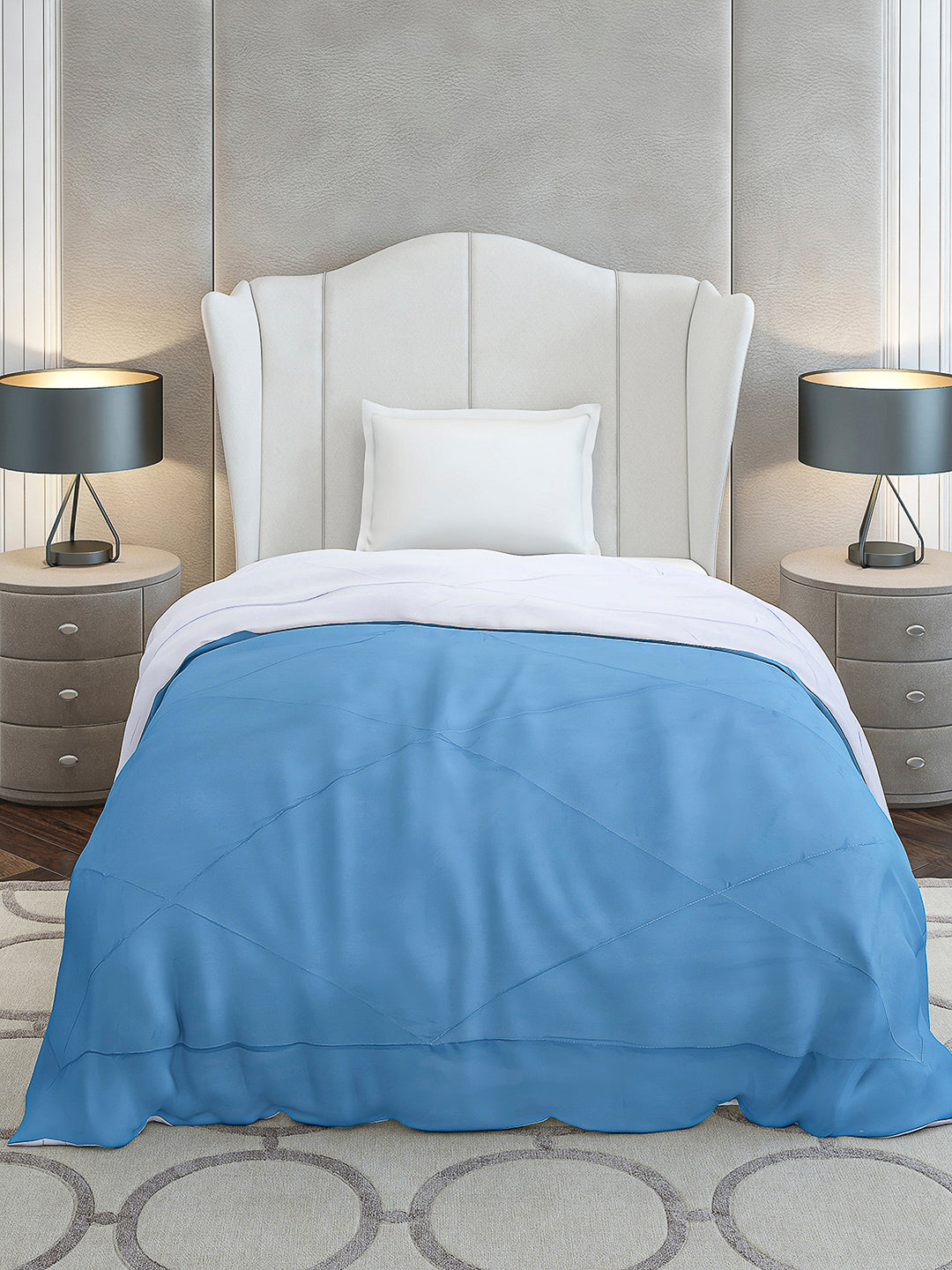 Solid Single Bed 210 GSM Comforter Ava for Mild Winter (Weight 0.9 kg)