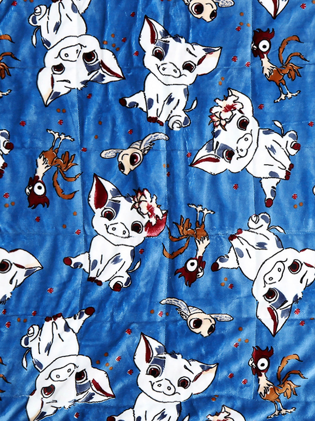 Moana Print Plush Soft Disney Blue Baby Blanket Set with Matching Comforter, Bedsheet, Neck Pillow, and Bolsters