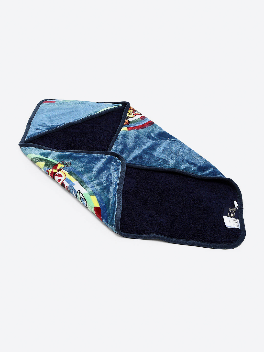 Ben 10 Print Button Closure Hooded Cartoon Network Blue Baby Blanket