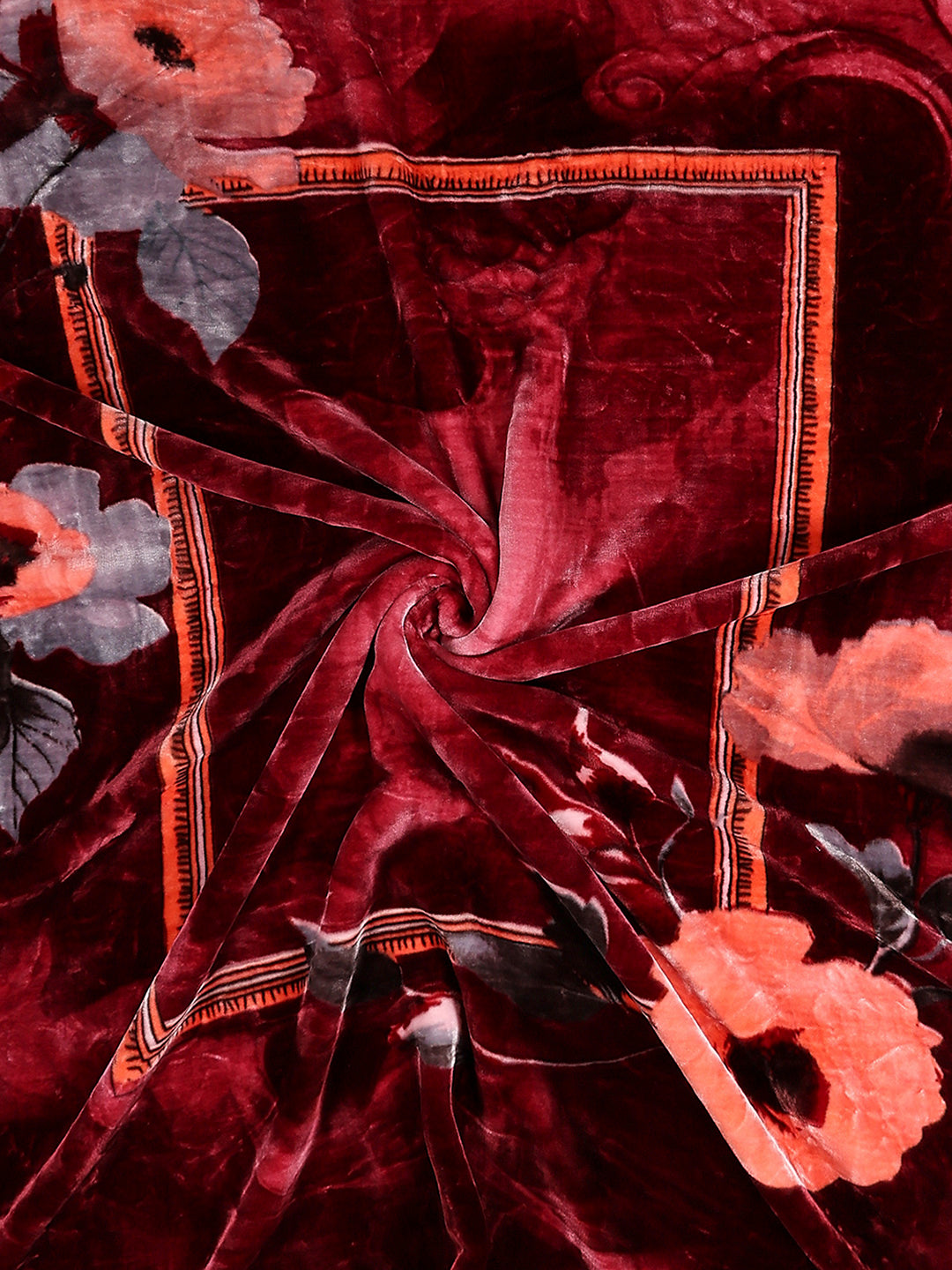 Floral Printed Double Bed 2 Ply, 947 GSM Blanket for Heavy Winter - (Bandhan) with Fragrance