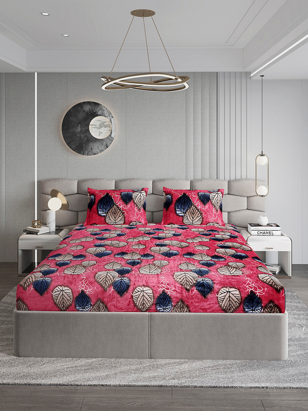 495 GSM 100% Polyester King Bed 1 Bedsheet with 2 Pillow Cover (Gold Mine)