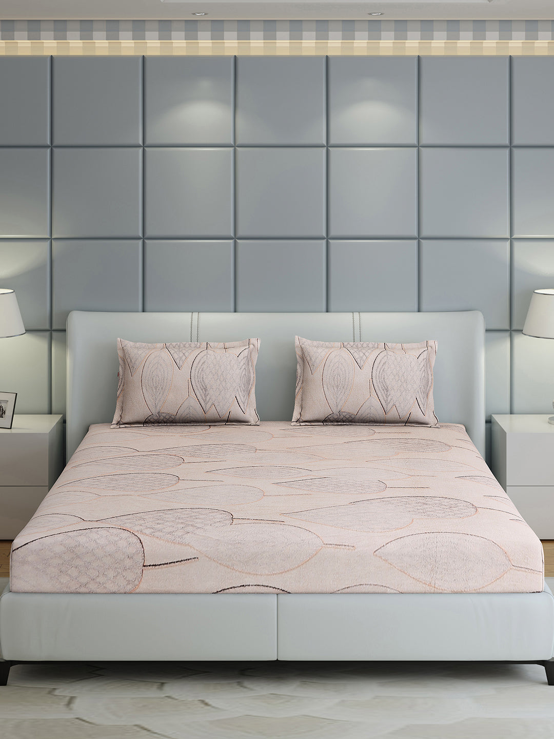 378 GSM 100% Polyester King Bed 1 Bedsheet with 2 Pillow Cover (Hill Top)