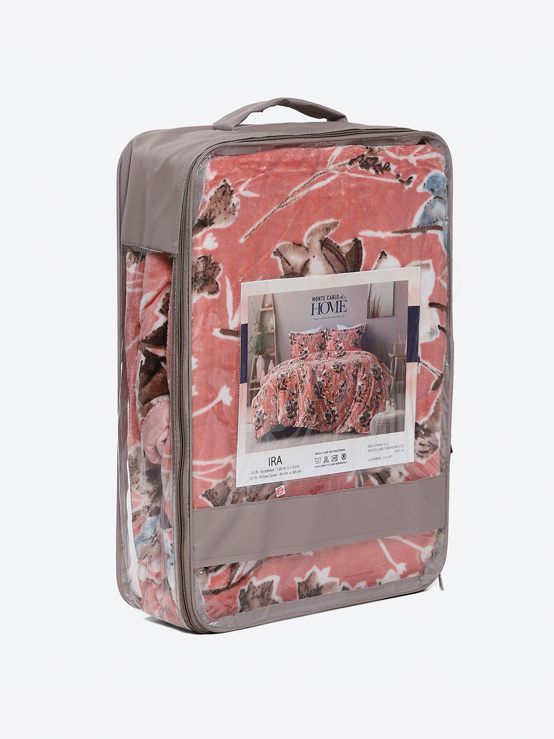 353 GSM 100% Polyester Single Bed 1 Bedsheet with 1 Pillow Cover (Ira)