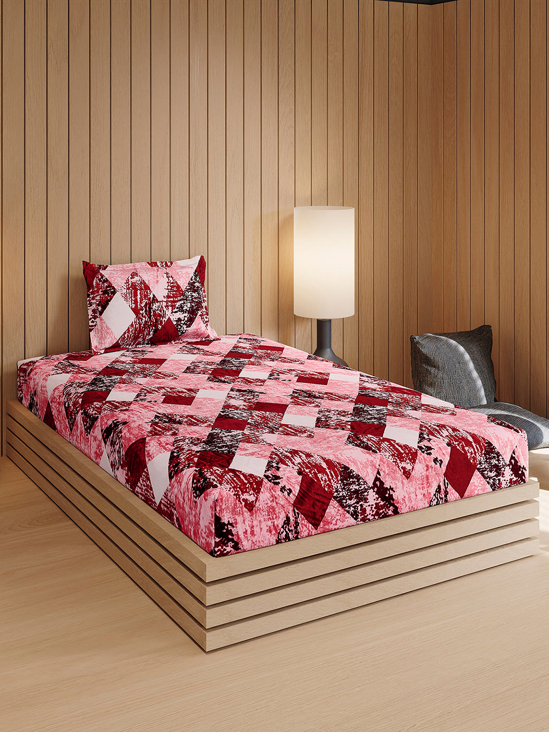 353 GSM 100% Polyester Single Bed 1 Bedsheet with 1 Pillow Cover (Ira)