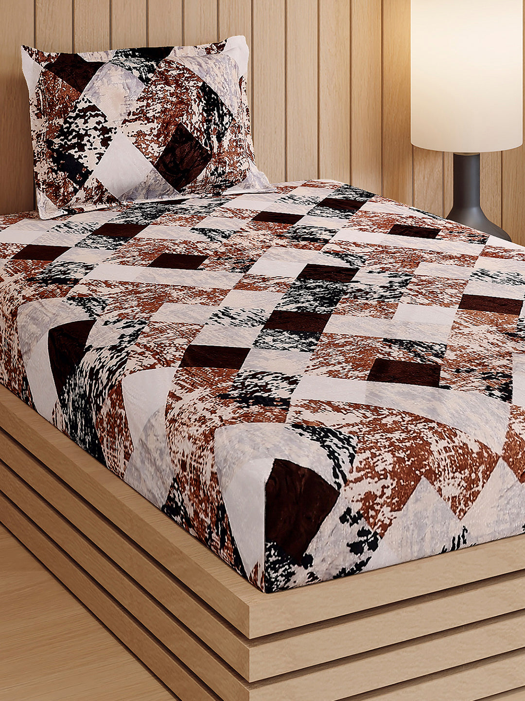 353 GSM 100% Polyester Single Bed 1 Bedsheet with 1 Pillow Cover (Ira)