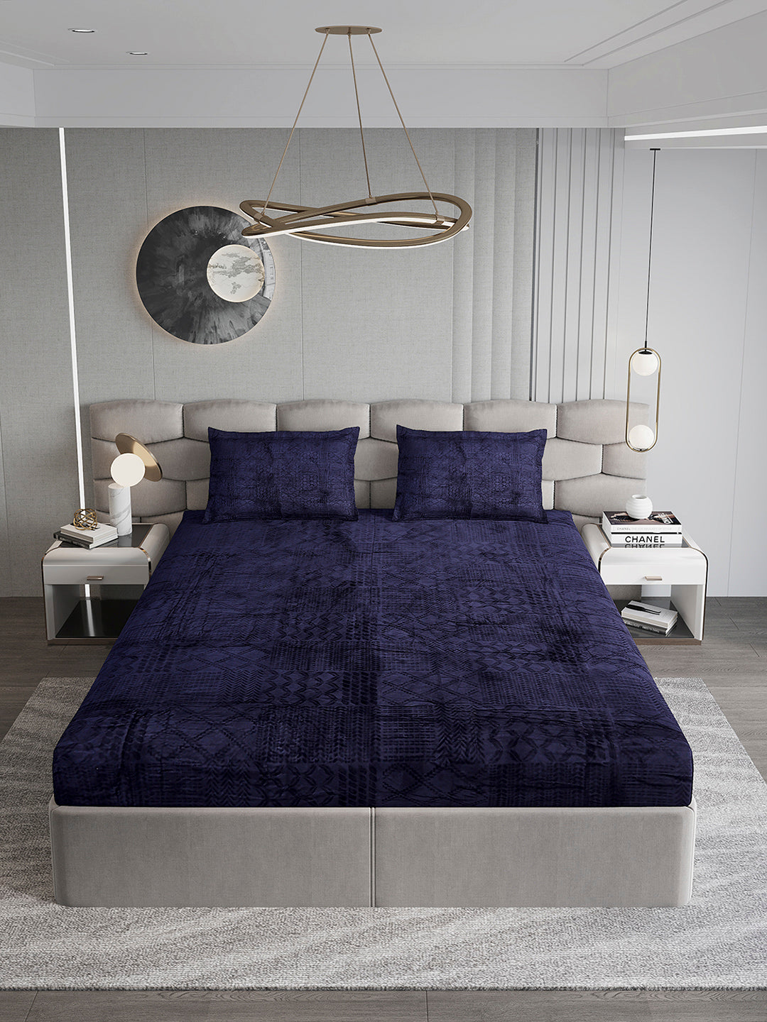 267 GSM 100% Polyester King Bed 1 Bedsheet with 2 Pillow Cover (Master Piece)