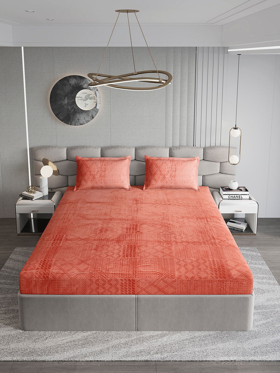 267 GSM 100% Polyester King Bed 1 Bedsheet with 2 Pillow Cover (Master Piece)