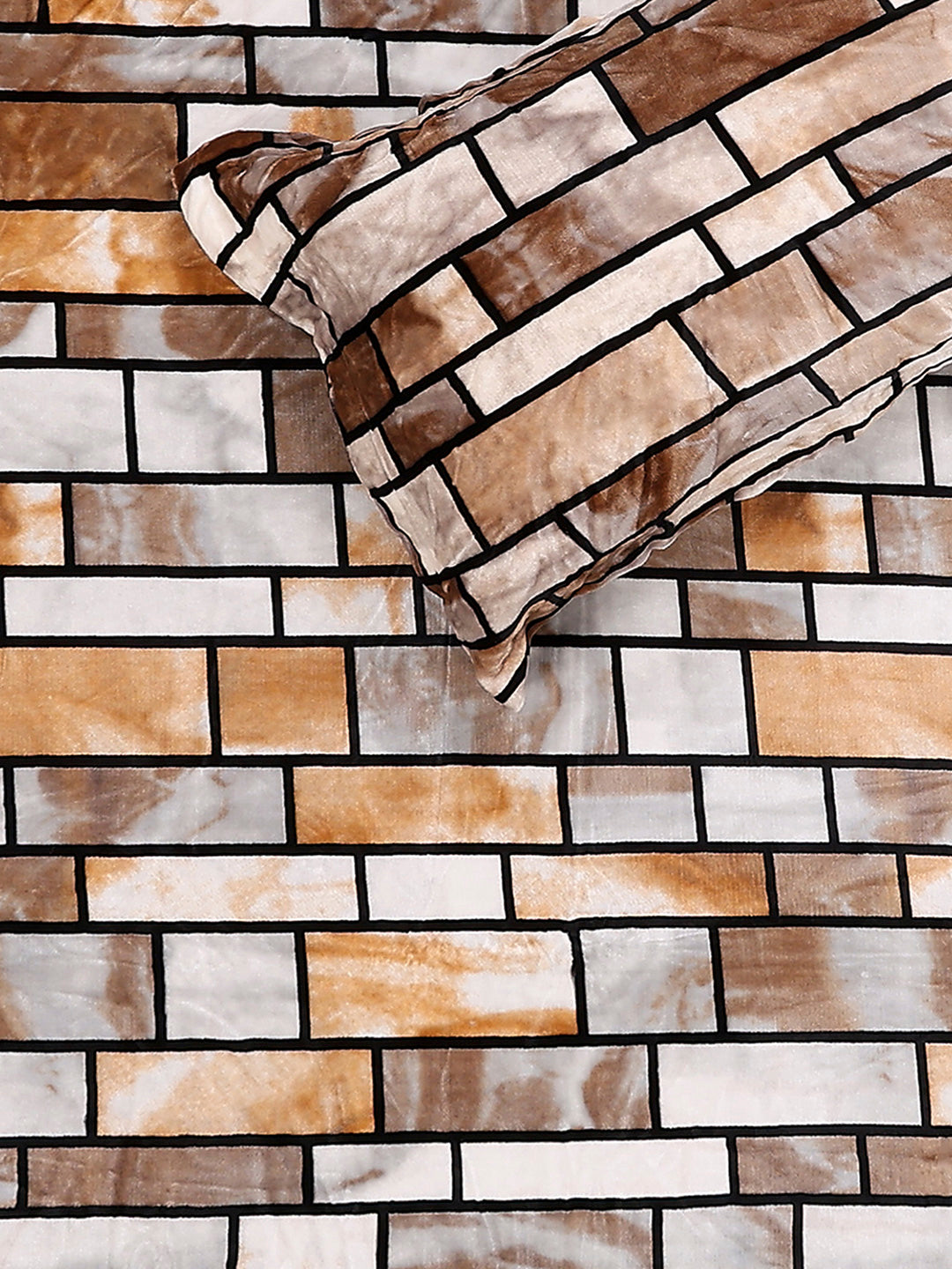 371 GSM 100% Polyester King Bed 1 Bedsheet with 2 Pillow Cover (Rubina King)