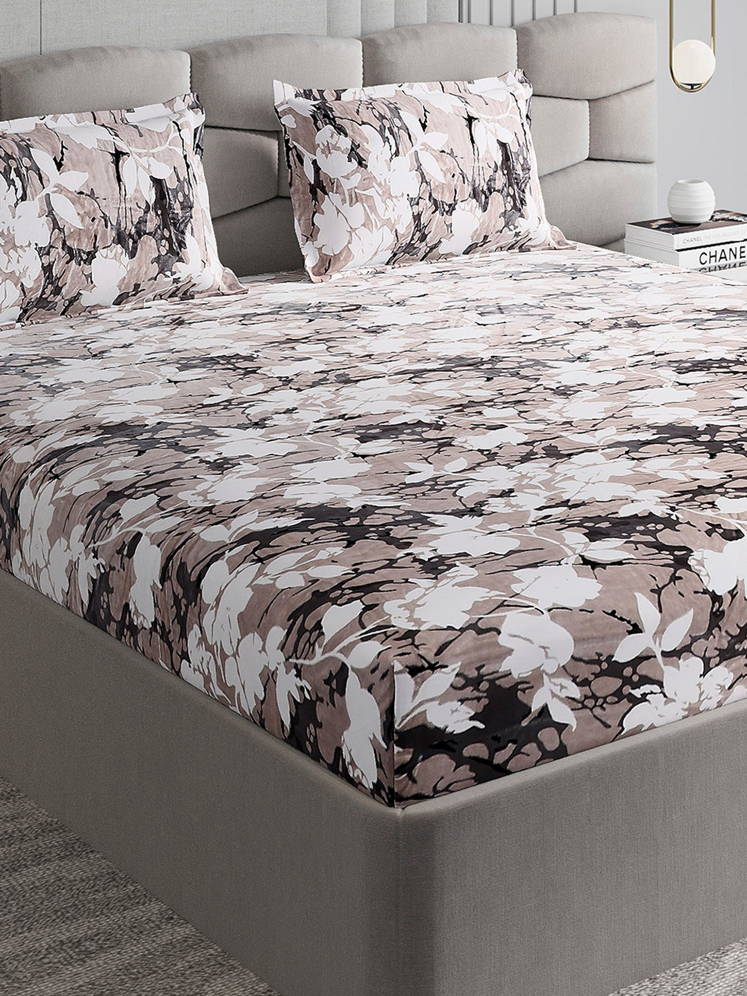 371 GSM 100% Polyester King Bed 1 Bedsheet with 2 Pillow Cover (Rubina King)