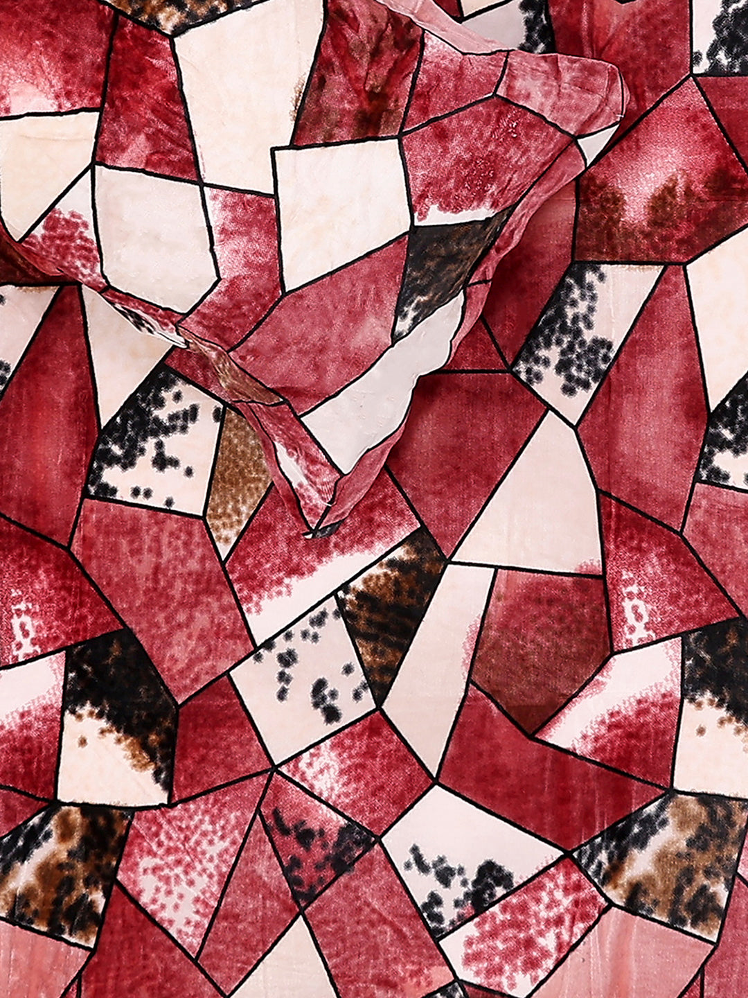 371 GSM 100% Polyester King Bed 1 Bedsheet with 2 Pillow Cover (Rubina King)