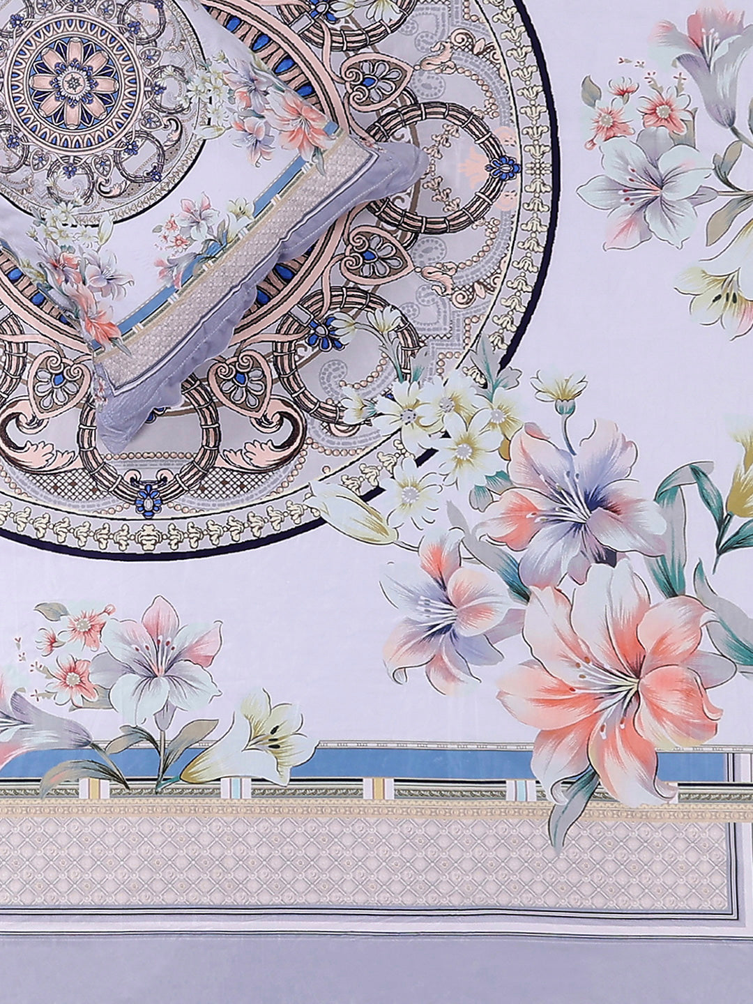 252 GSM 100% Polyester King Bed 1 Bedsheet with 2 Pillow Cover (Urban)