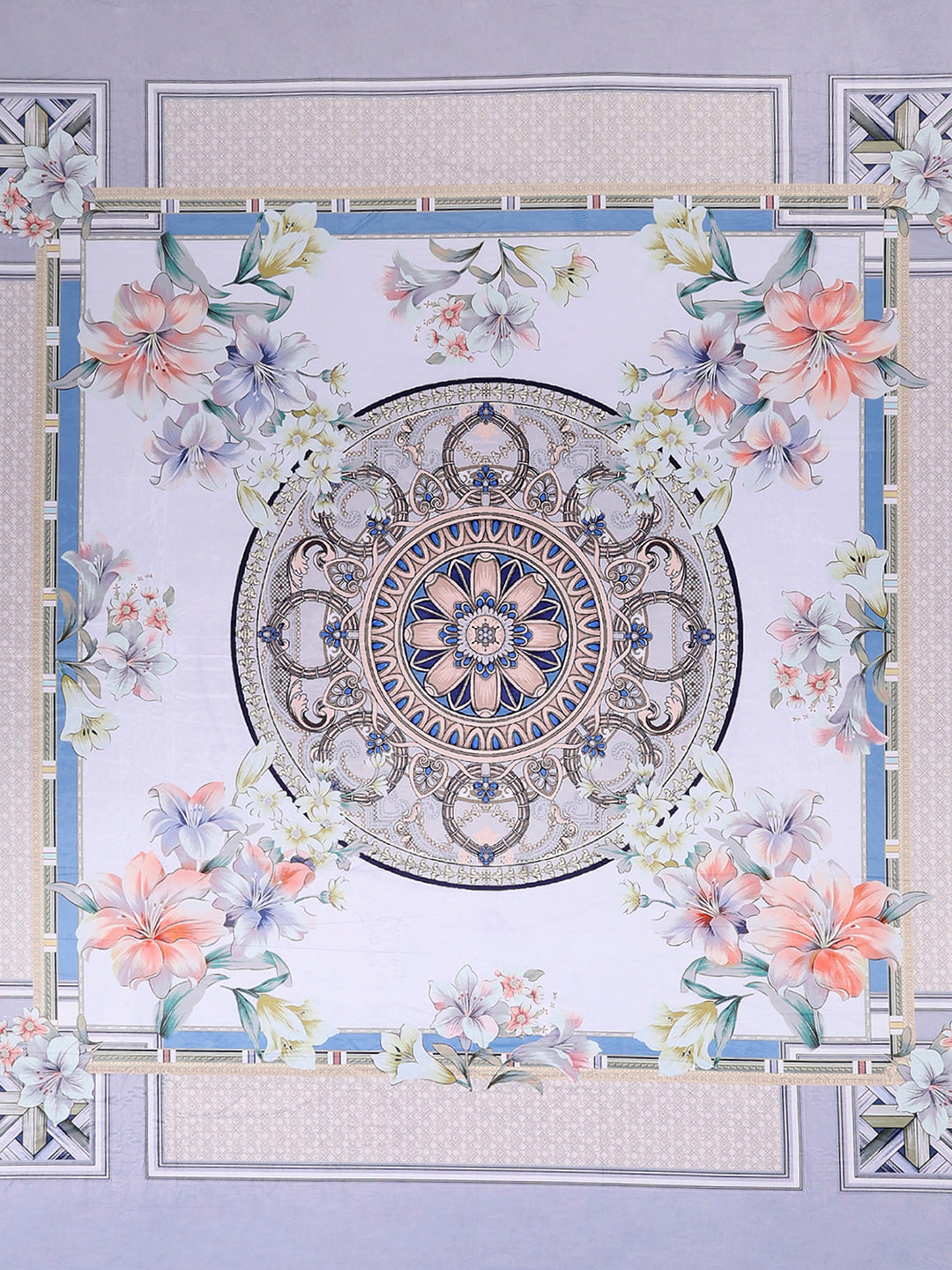 252 GSM 100% Polyester King Bed 1 Bedsheet with 2 Pillow Cover (Urban)