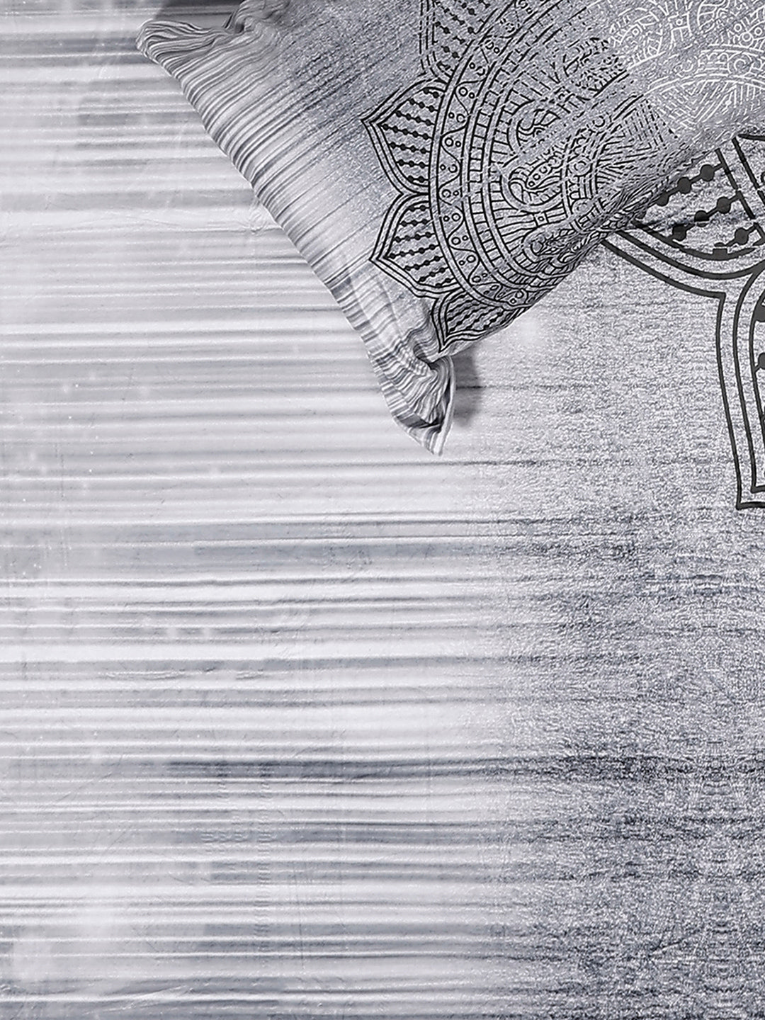 252 GSM 100% Polyester King Bed 1 Bedsheet with 2 Pillow Cover (Urban)