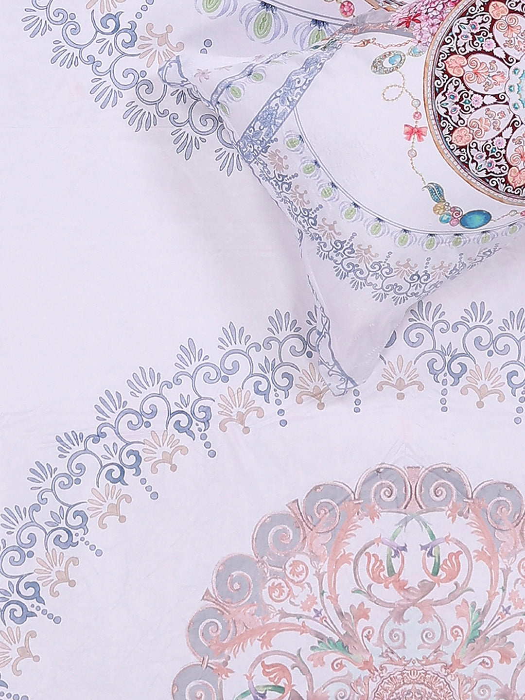 252 GSM 100% Polyester King Bed 1 Bedsheet with 2 Pillow Cover (Urban)