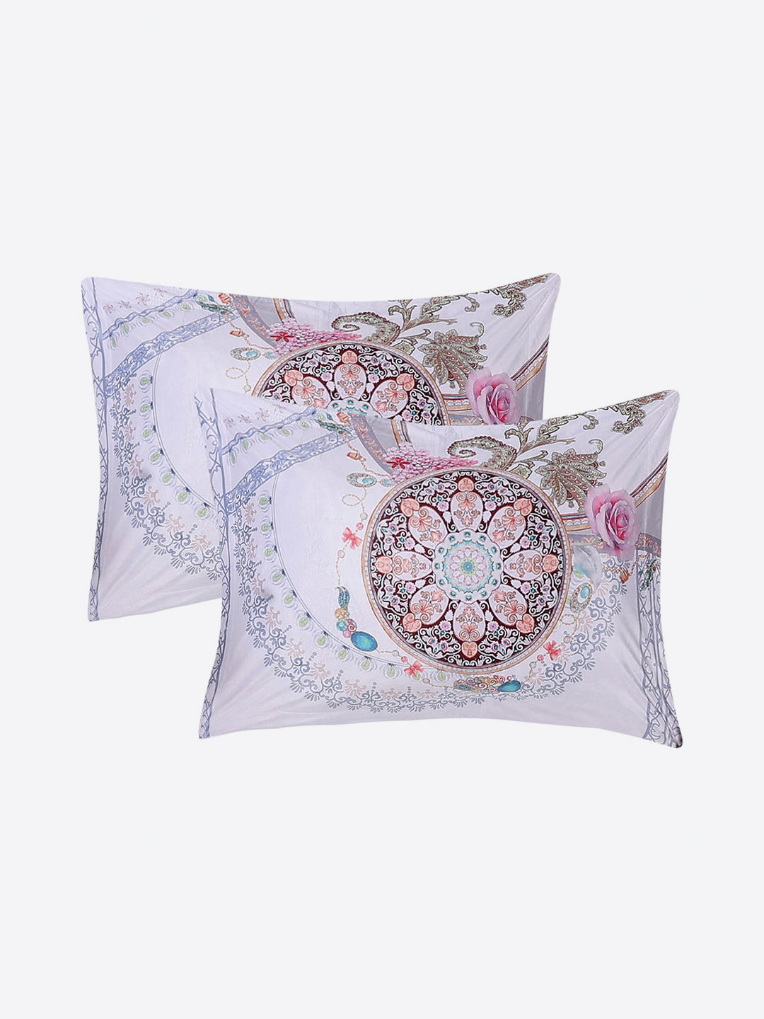 252 GSM 100% Polyester King Bed 1 Bedsheet with 2 Pillow Cover (Urban)