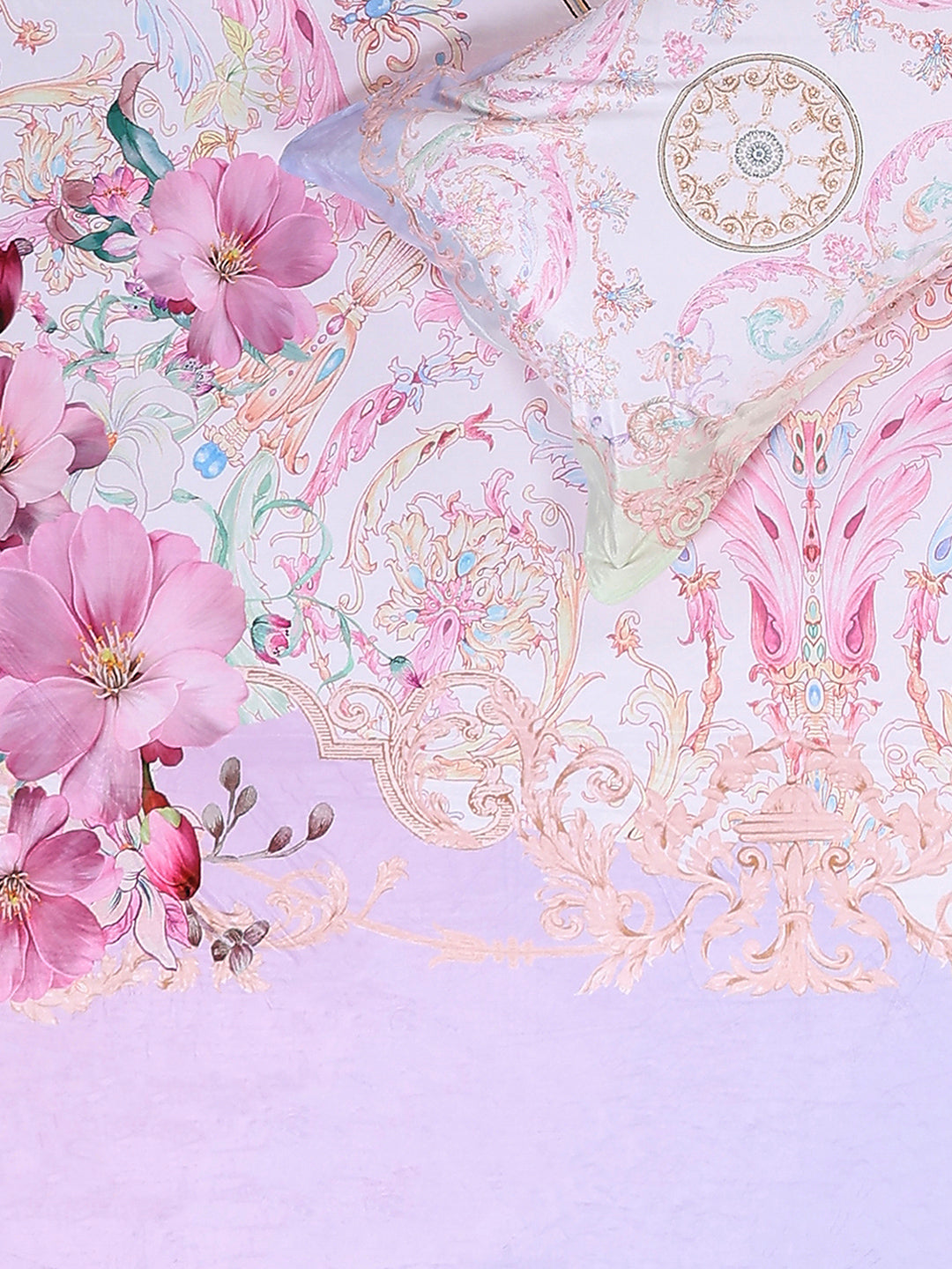 252 GSM 100% Polyester King Bed 1 Bedsheet with 2 Pillow Cover (Urban)