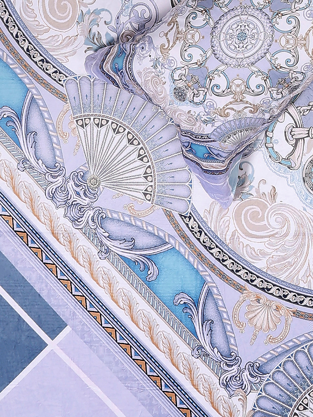 252 GSM 100% Polyester King Bed 1 Bedsheet with 2 Pillow Cover (Urban)