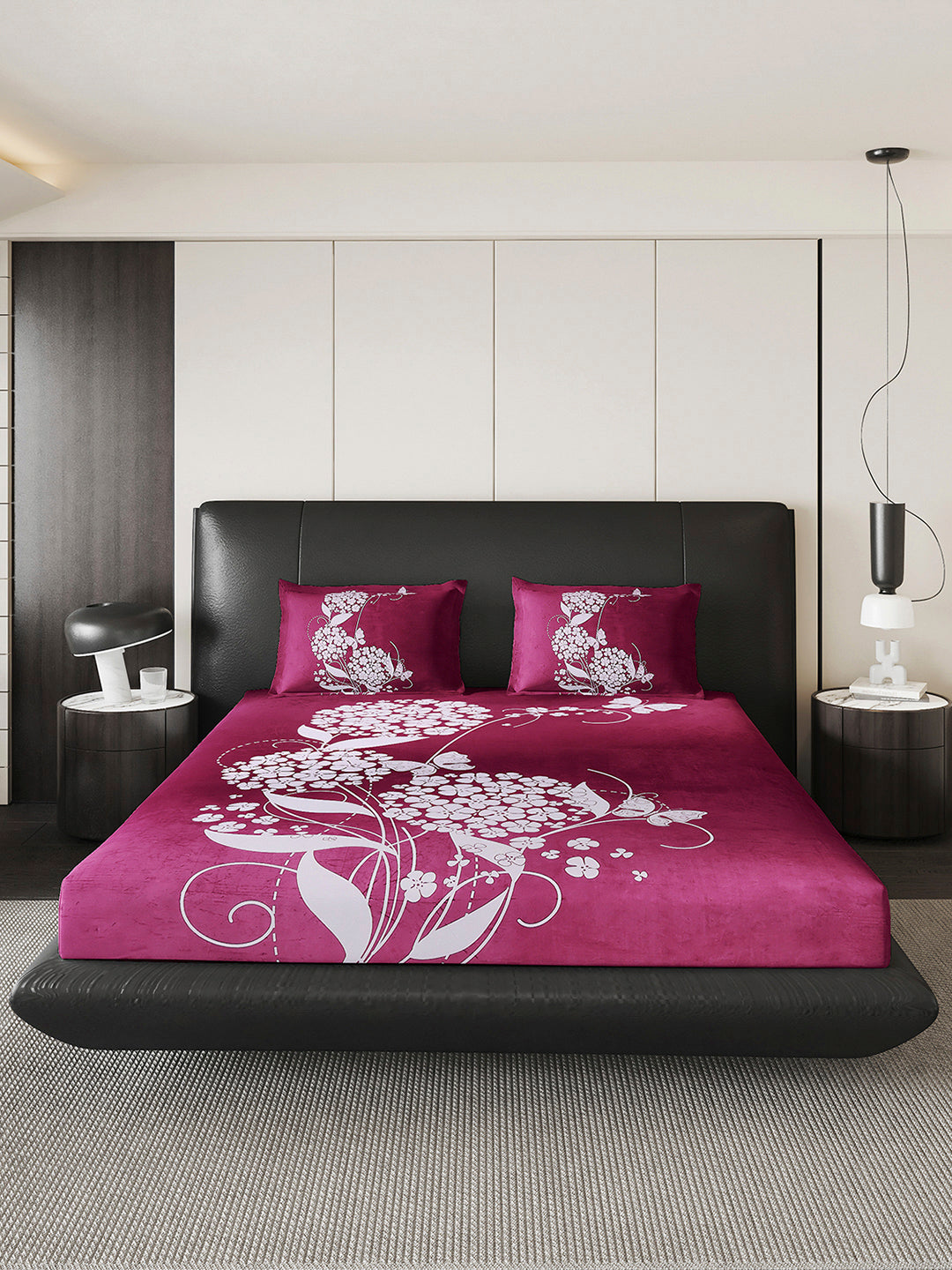 252 GSM 100% Polyester King Bed 1 Bedsheet with 2 Pillow Cover (Urban)