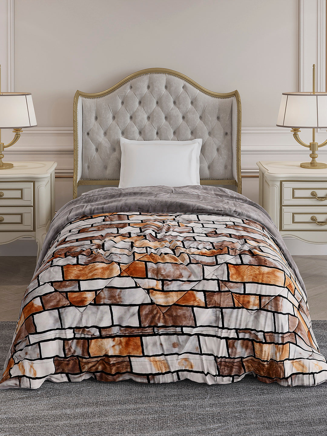 Printed Single Bed 1155 GSM Comforter for Winter - (Dixie)