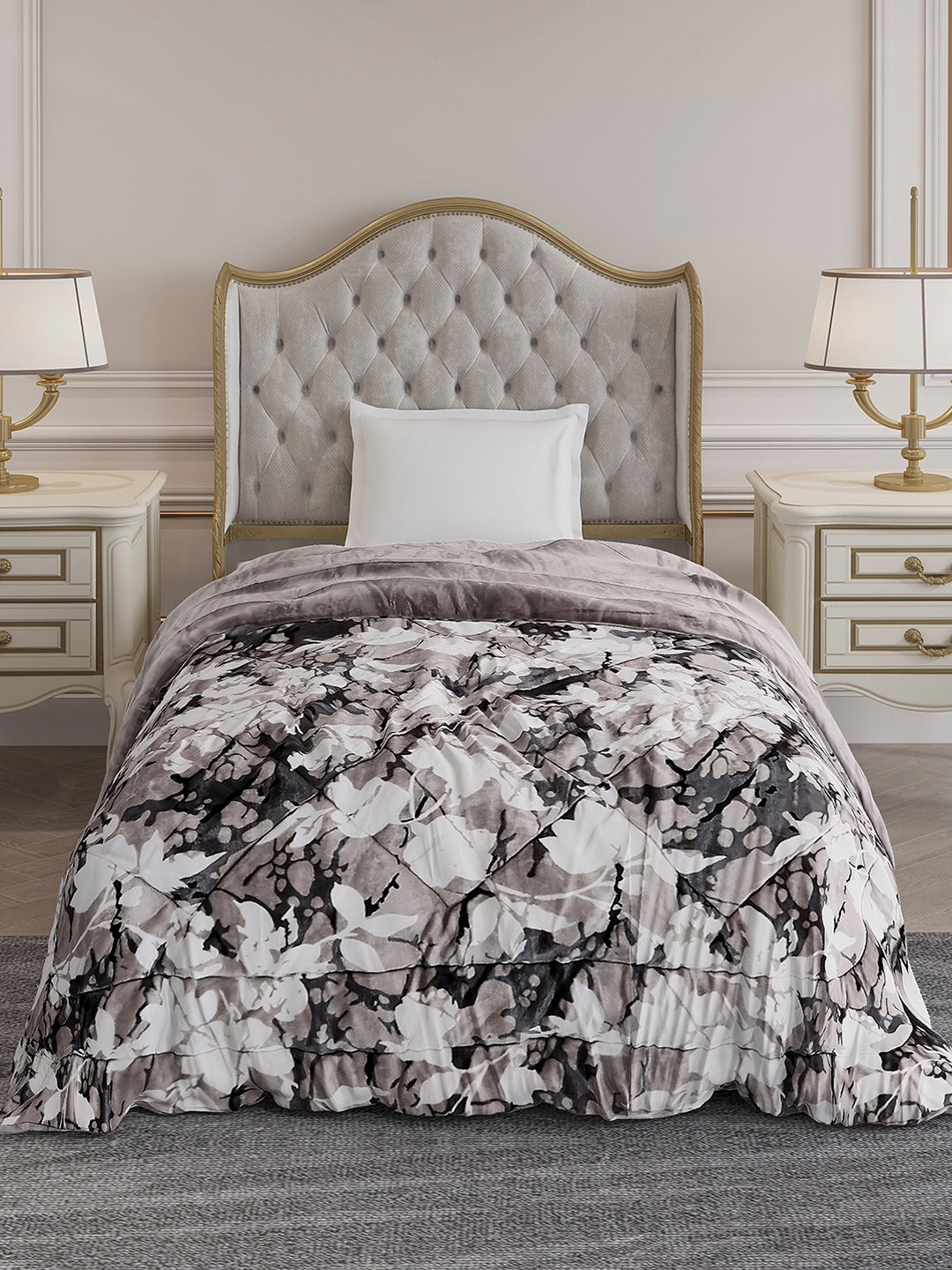 Printed Single Bed 300 GSM Comforter for Mild Winter (Dixie), Weight 725 gm