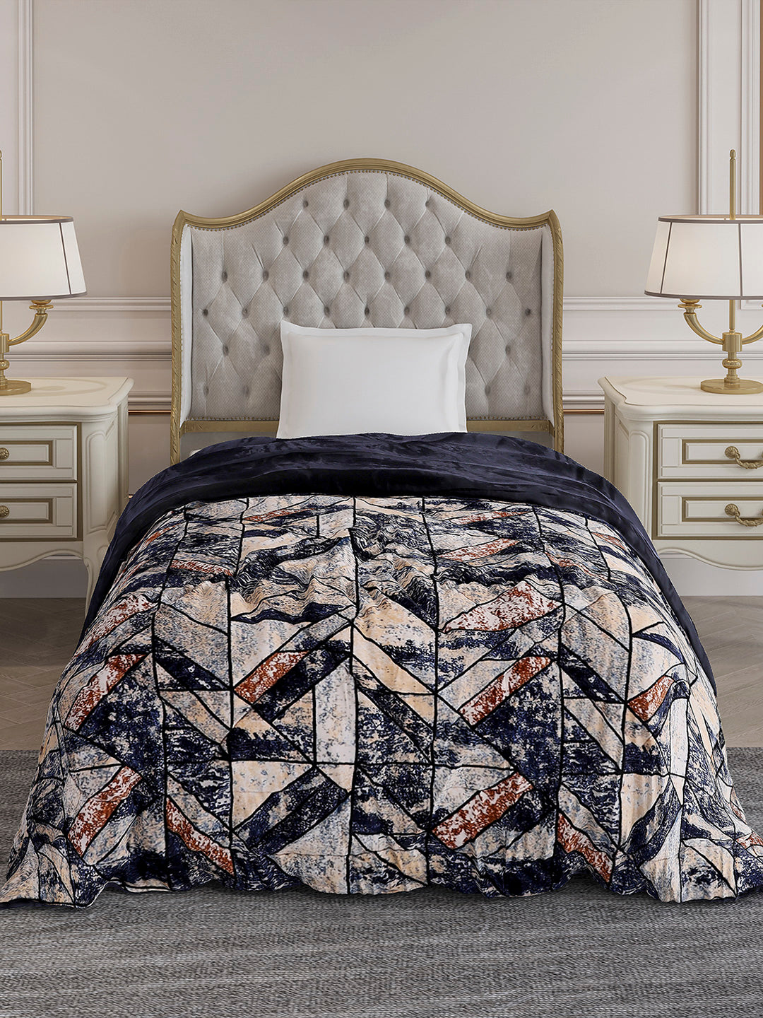 Printed Single Bed 992 GSM Comforter for Winter - (James)