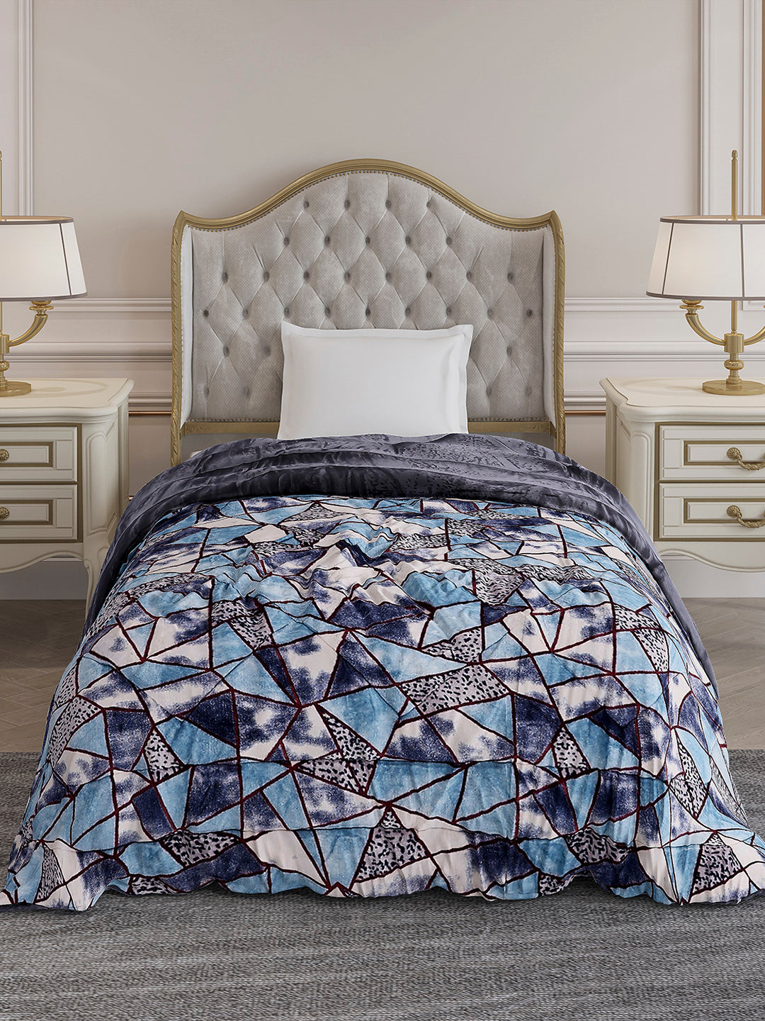 Printed Single Bed 992 GSM Comforter for Winter - (James)