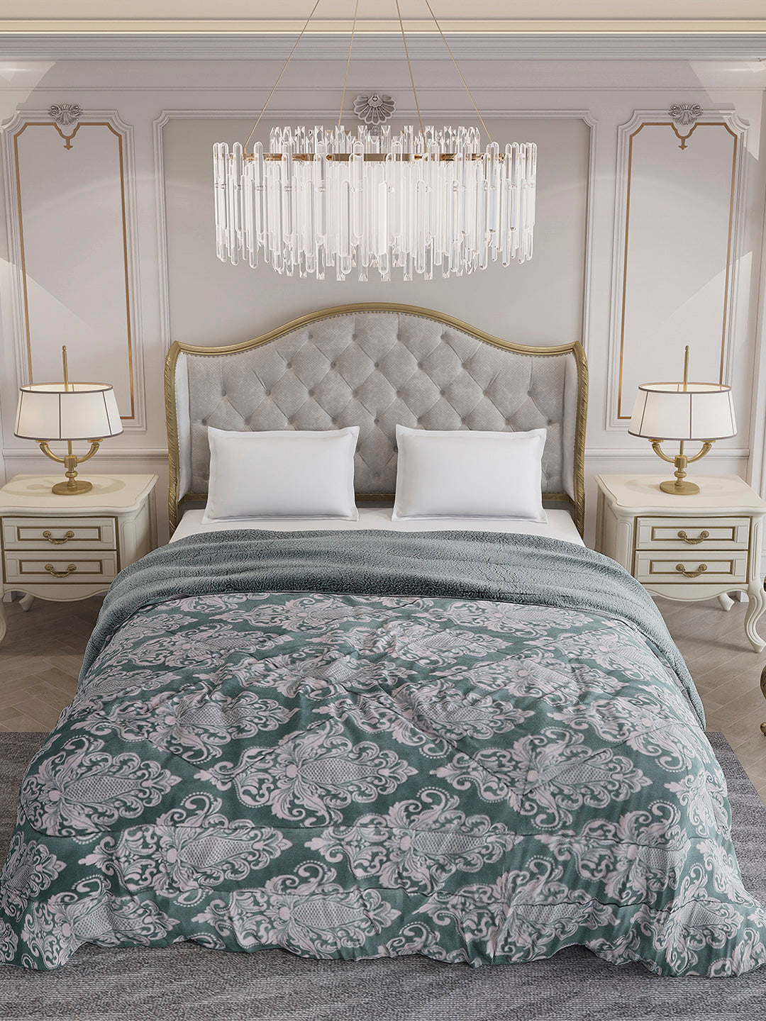 Printed Double Bed 210 GSM Comforter for Mild Winter (Nixie), Weight 729 gm