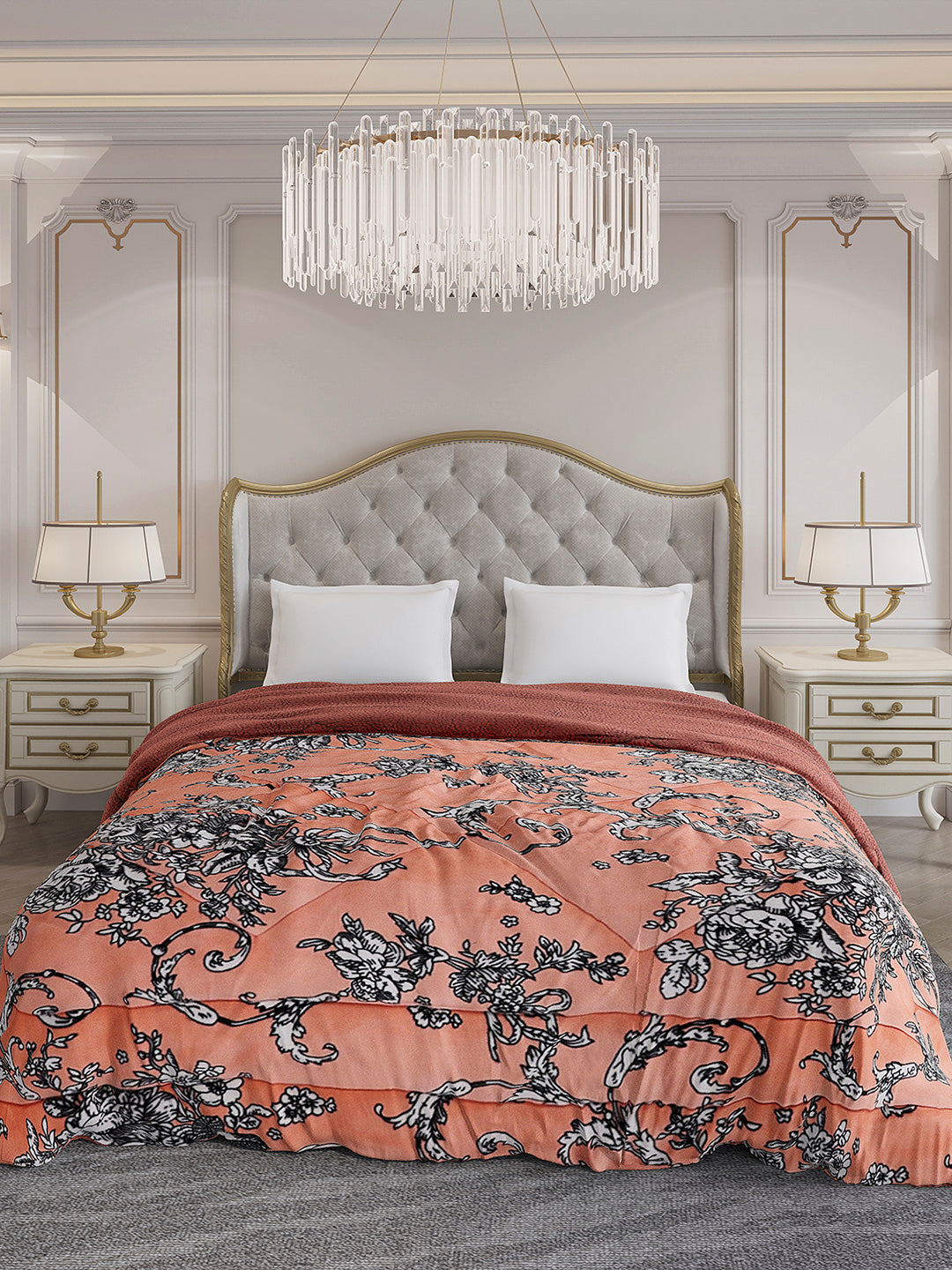 Printed Double Bed 210 GSM Comforter for Mild Winter (Nixie), Weight 729 gm