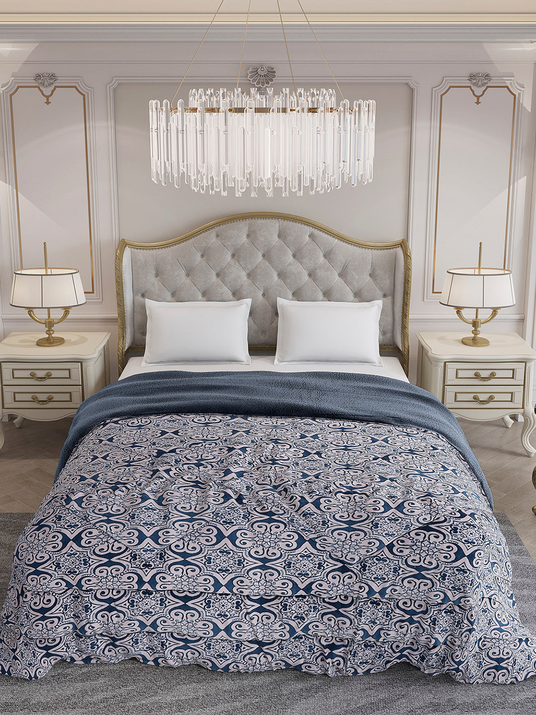 Printed Double Bed 210 GSM Comforter for Mild Winter (Nixie), Weight 729 gm