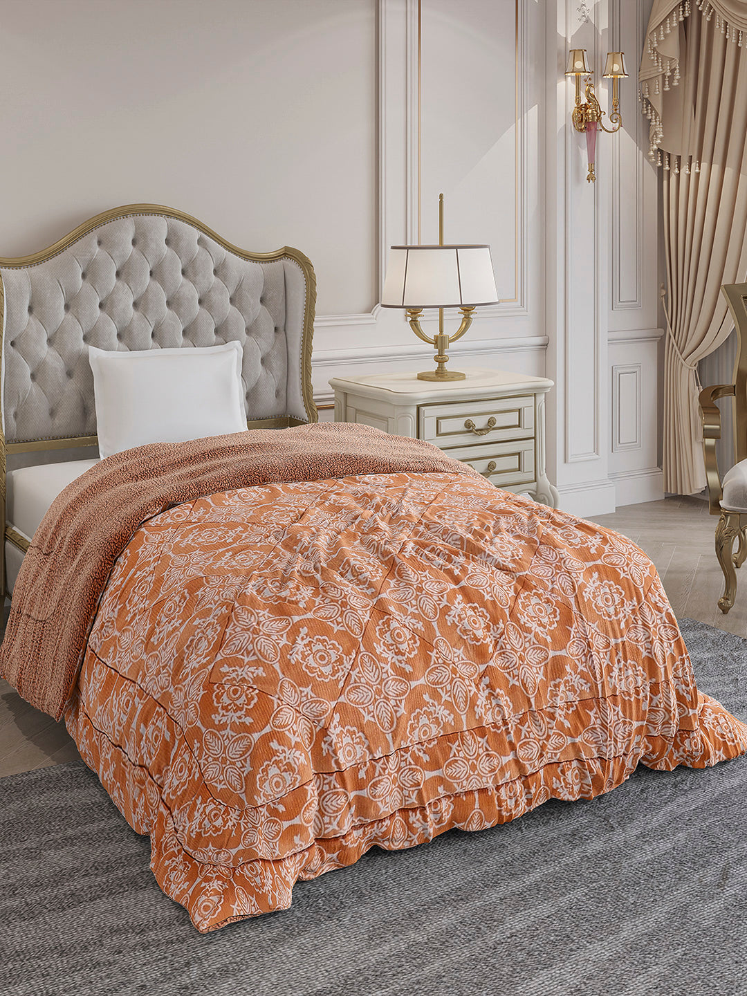 Printed Single Bed 1114 GSM Comforter for Winter - (Nixie)