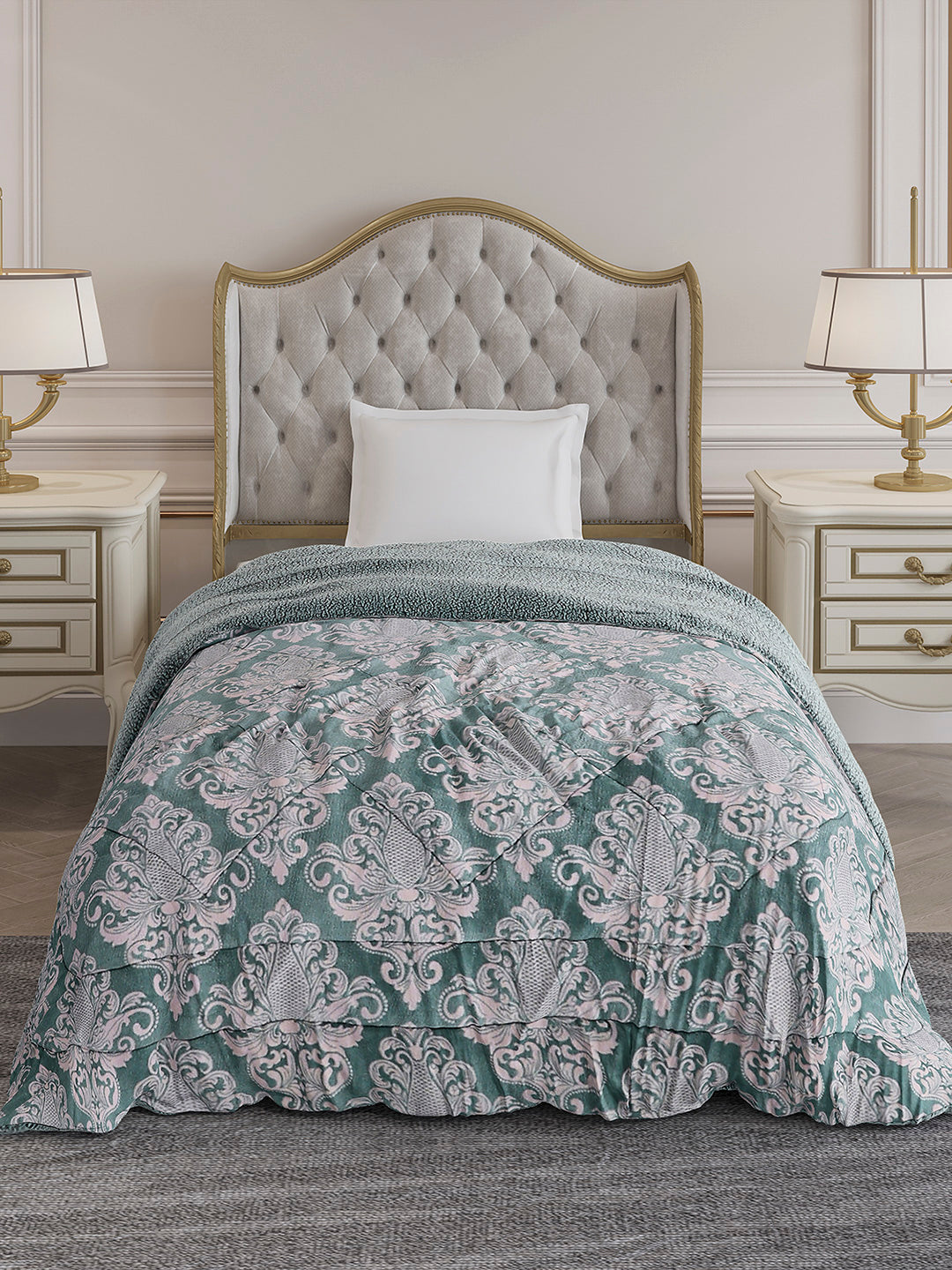 Printed Single Bed 210 GSM Comforter for Mild Winter (Nixie), Weight 660 gm