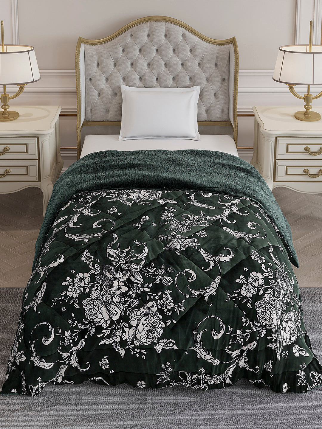 Printed Single Bed 210 GSM Comforter for Mild Winter (Nixie), Weight 660 gm