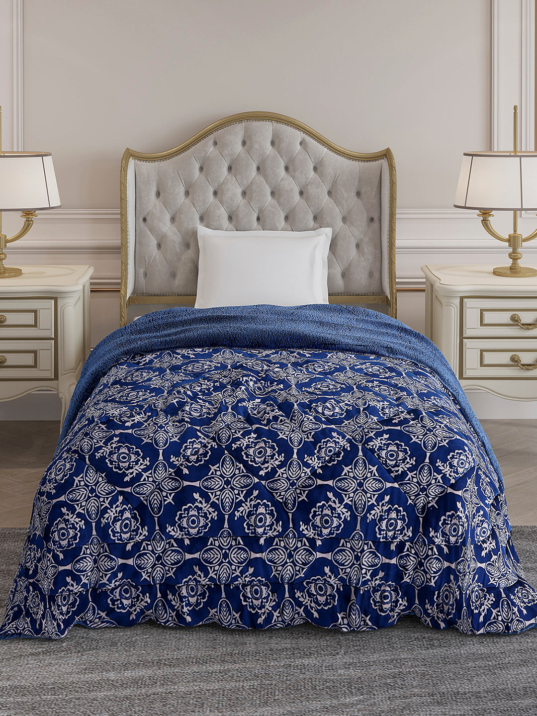 Printed Single Bed 210 GSM Comforter for Mild Winter (Nixie), Weight 660 gm