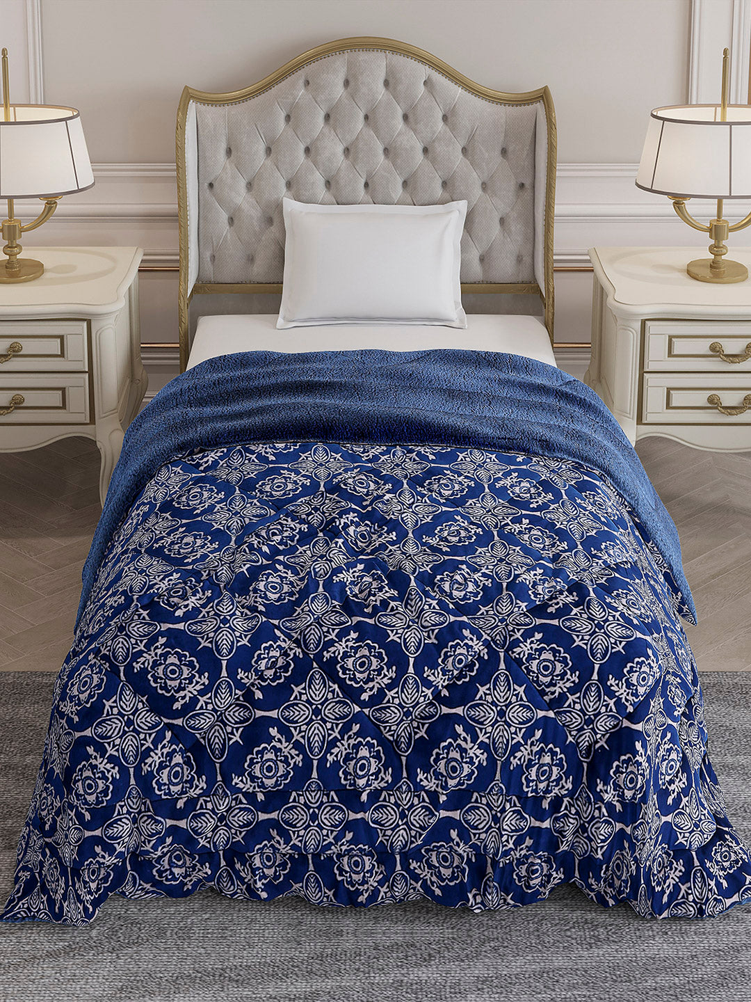 Printed Single Bed 210 GSM Comforter for Mild Winter (Nixie), Weight 660 gm