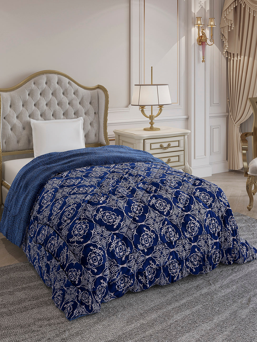 Printed Single Bed 210 GSM Comforter for Mild Winter (Nixie), Weight 660 gm