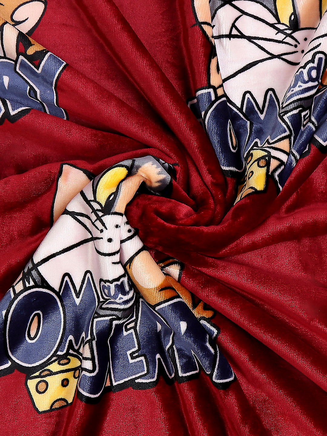Tom and Jerry Print Soft Plush Cartoon Network Red Baby Blanket