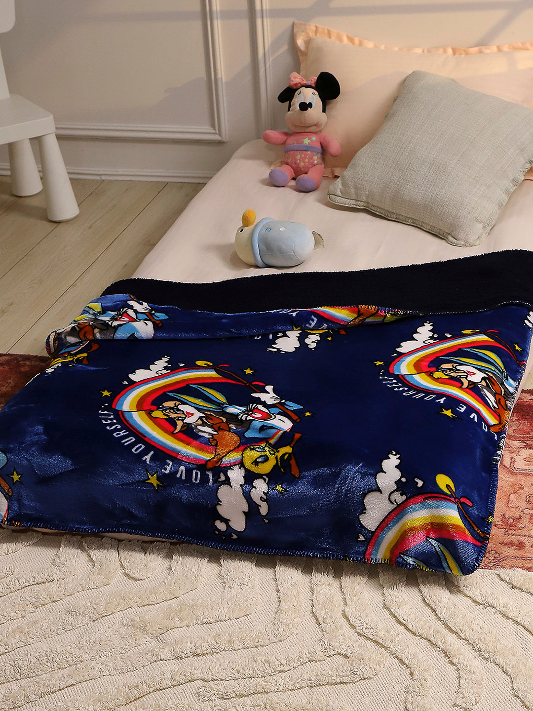 Looney Tunes Printed Ultra Soft Cartoon Network Blue Baby Blanket