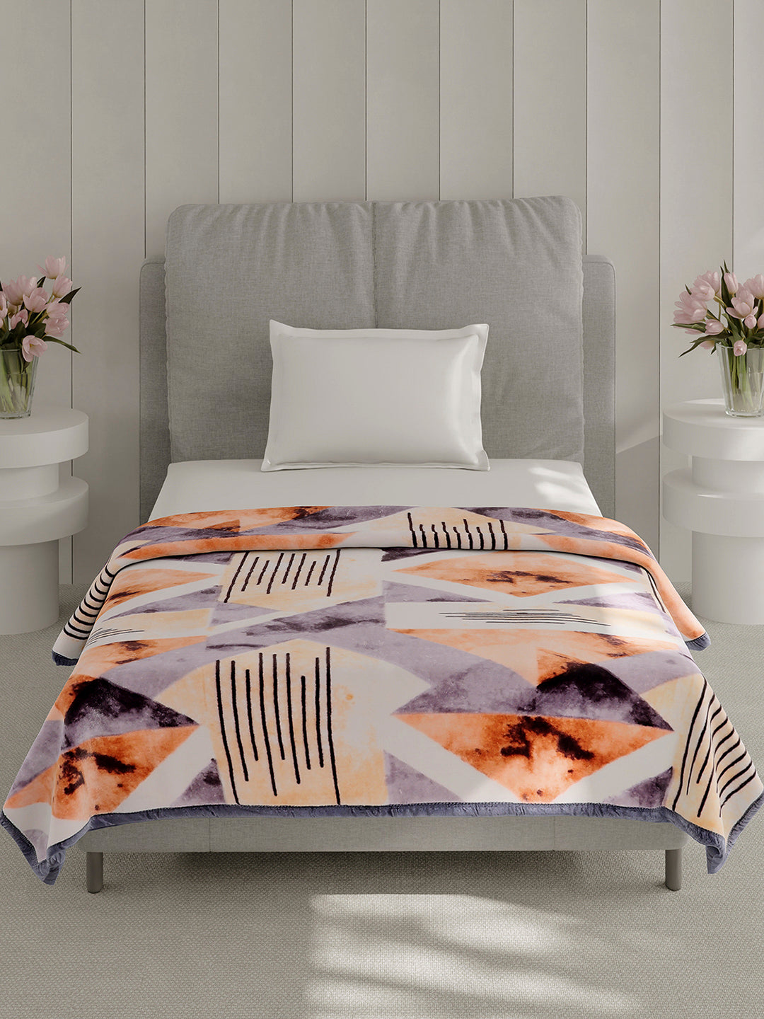 Printed Single Bed 1 Ply, 625 GSM Mink Blanket for Mild Winter - (Impact Pvc)