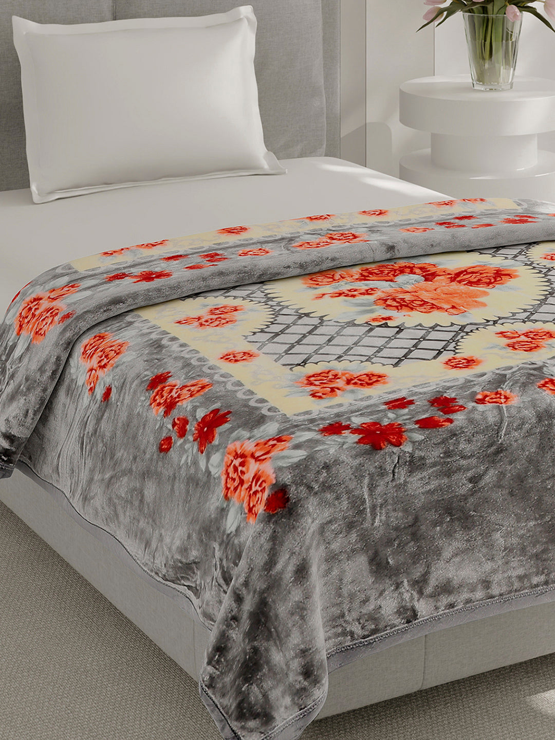 Printed Single Bed 1 Ply, 625 GSM Super Soft Mink Blanket for Mild Winter - (Impact Plus)