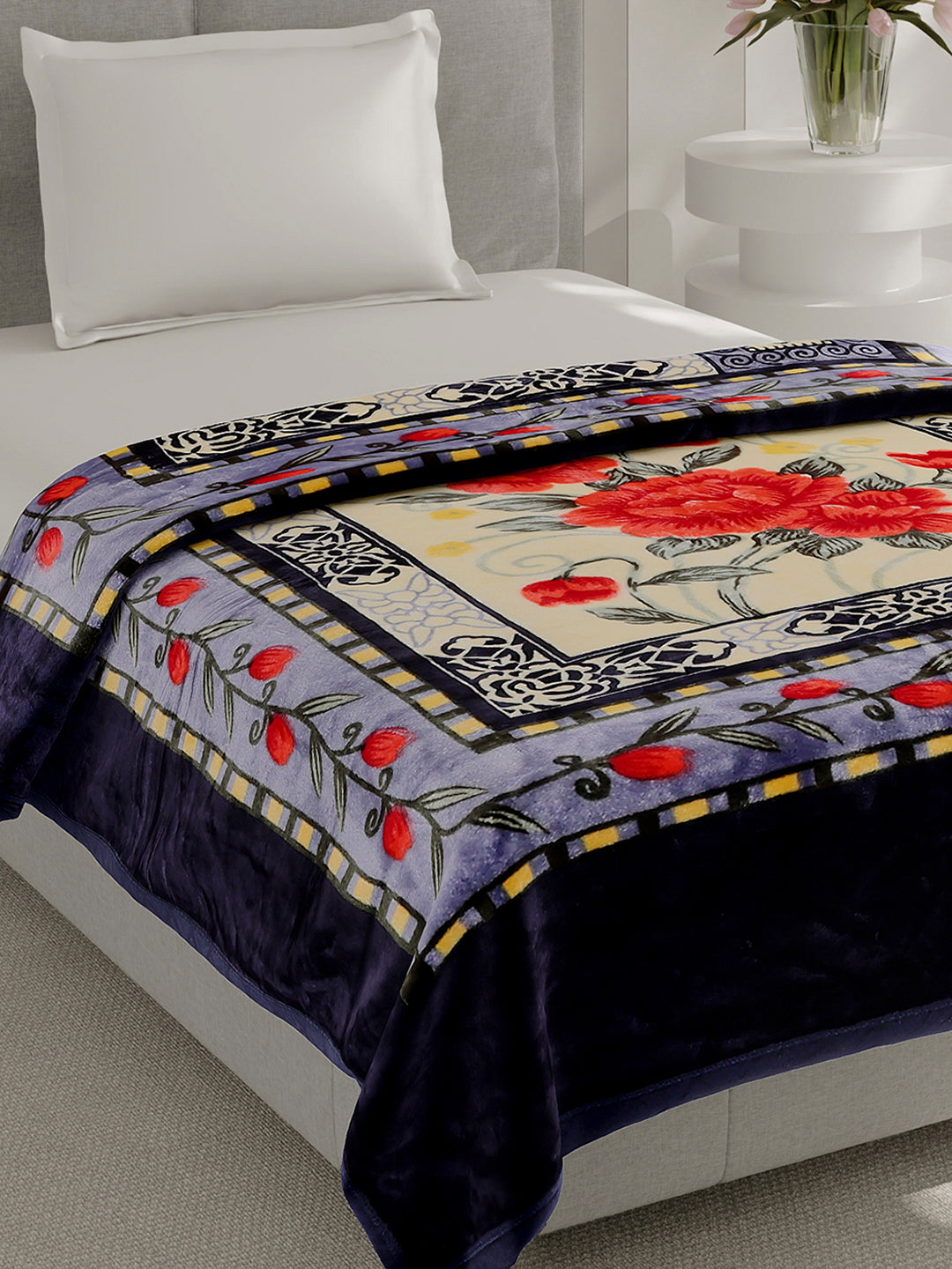 Printed Single Bed 1 Ply, 625 GSM Super Soft Mink Blanket for Mild Winter - (Impact Plus)
