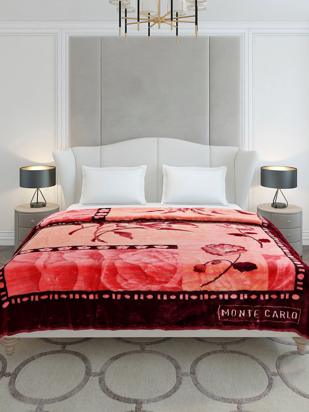 Printed Double Bed 2 Ply, 852 GSM Blanket for Heavy Winter - (Marshal)