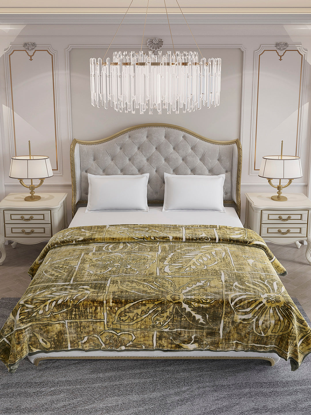 Printed Double Bed 3 Ply, 928 GSM Blanket for Winter - (Marvin PVC)