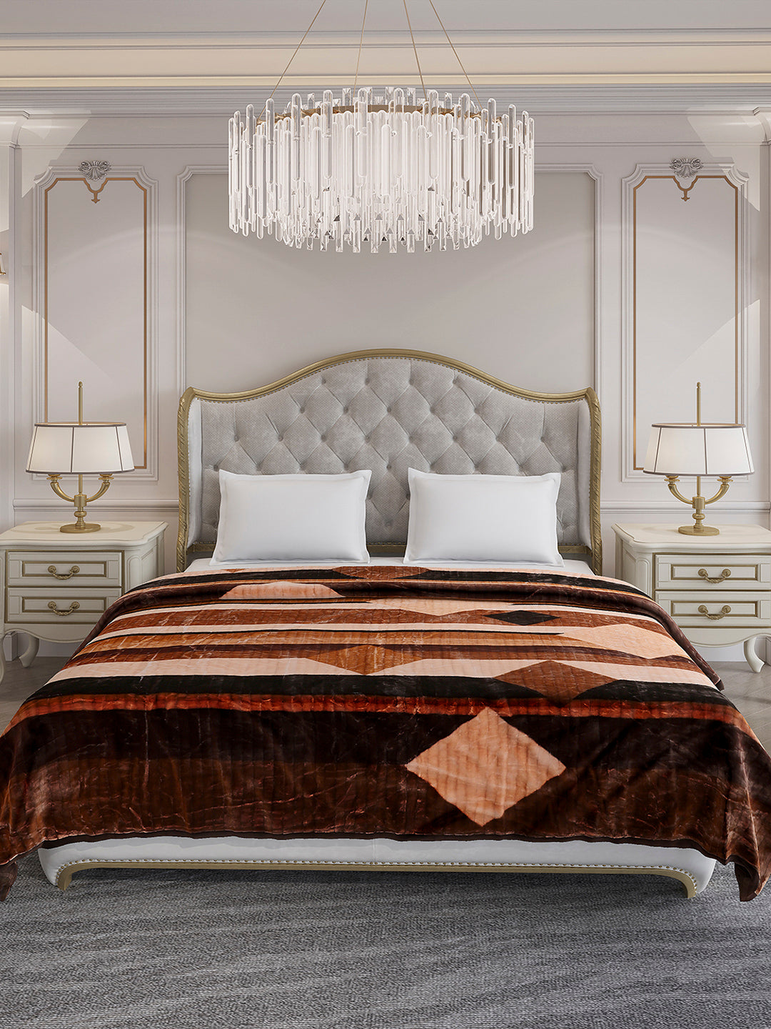 Printed Double Bed 3 Ply, 928 GSM Blanket for Winter - (Marvin PVC)